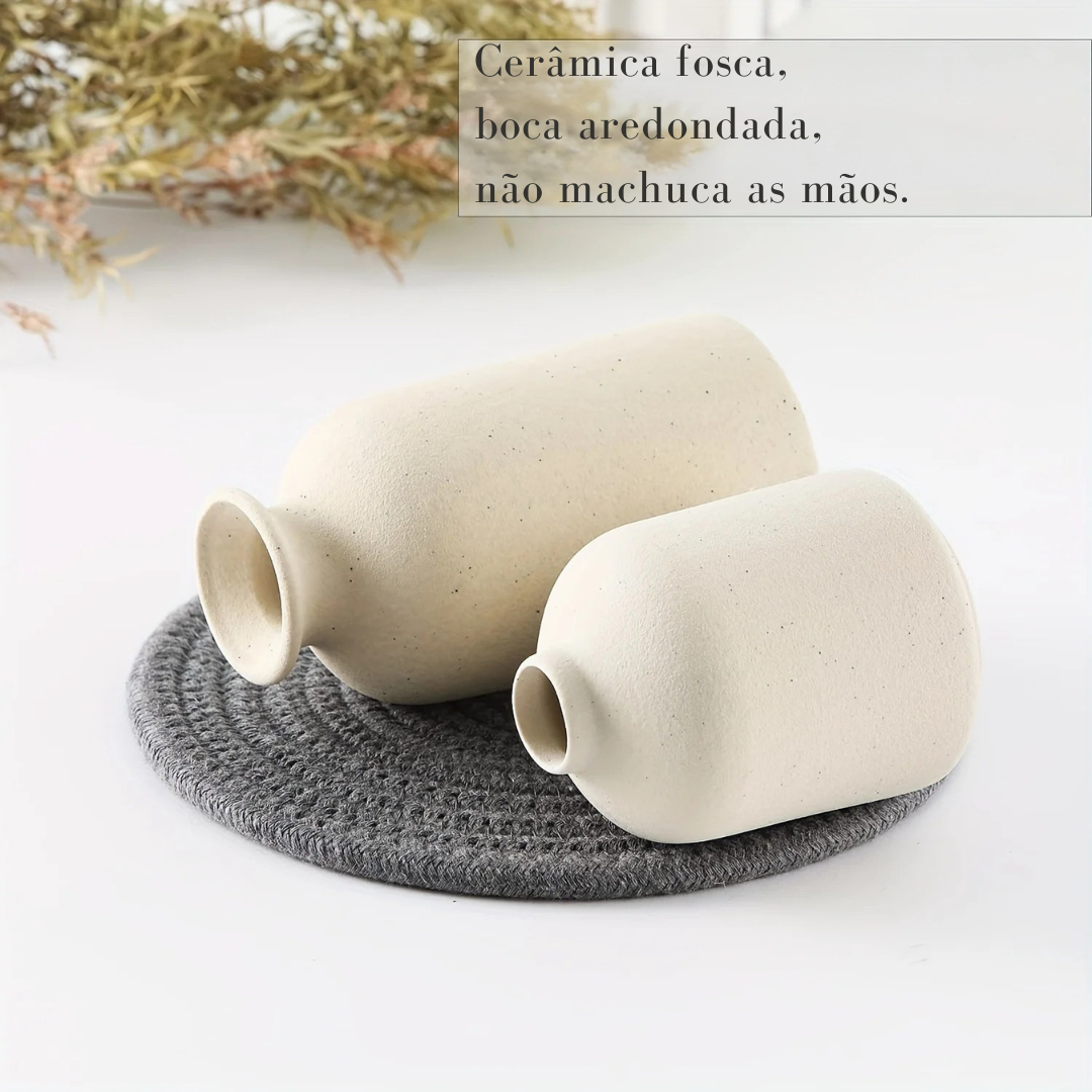 Vasos de Cerâmica Artesanal Conjunto com 3 Peças