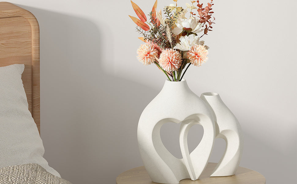 Vaso de Ceramica Decoração Coração
