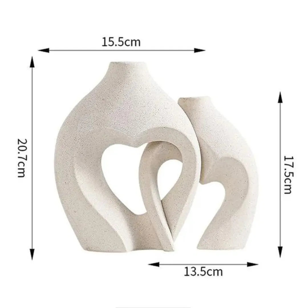 Vaso de Ceramica Decoração Coração