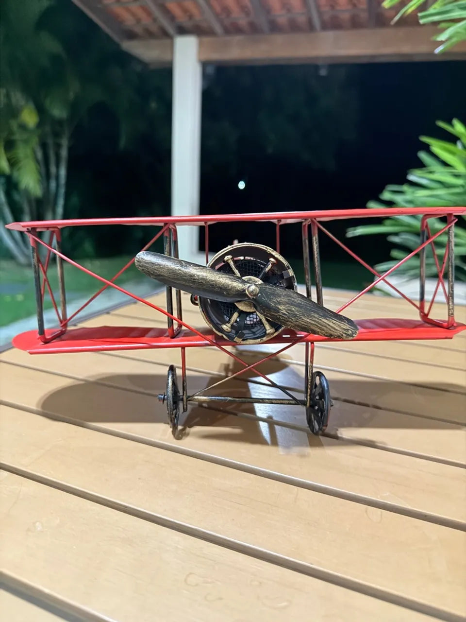 Avião Decoratvo em Metal - Decoração Para Casa