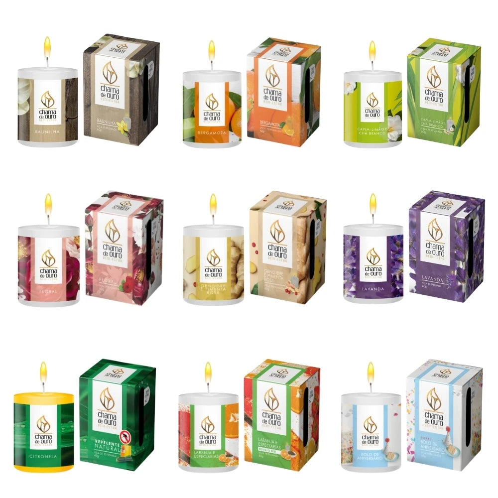 Vela Aromática Mel Casa e Decoração