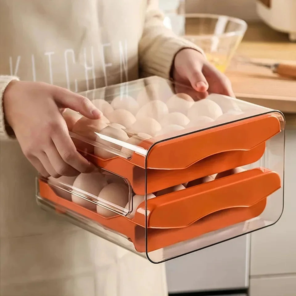 Porta Ovos com Gaveta Organização de Geladeira