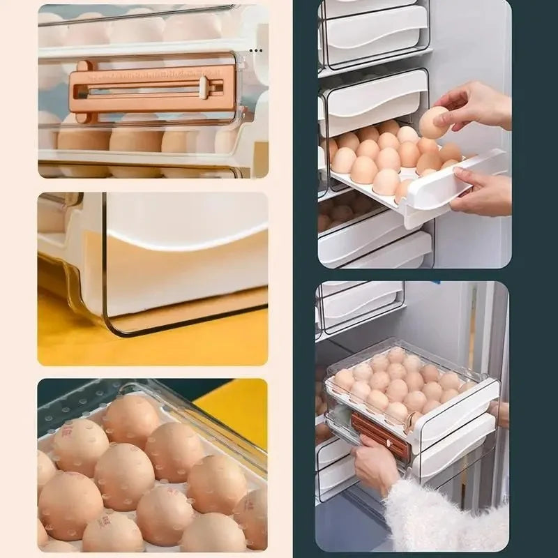 Porta Ovos com Gaveta Organização de Geladeira