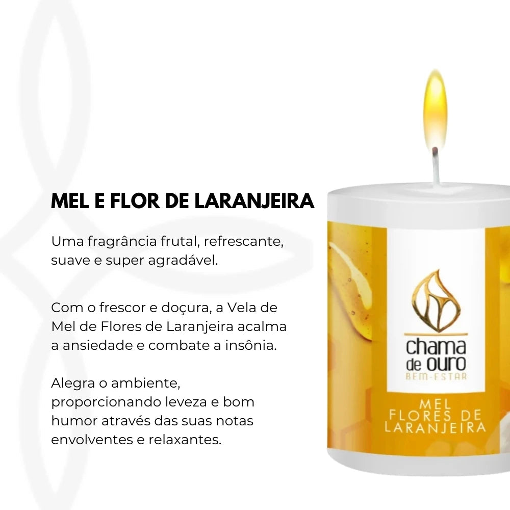 Vela Aromática Mel Casa e Decoração