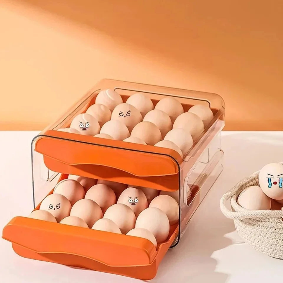 Porta Ovos com Gaveta Organização de Geladeira