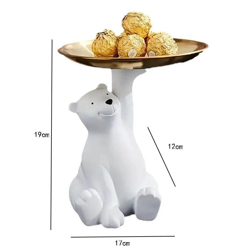 Porta Objetos orta-Chaves Urso Polar em Rsina Decoração