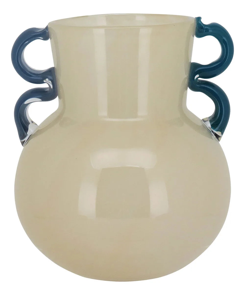 Vaso de Vidro Marfim