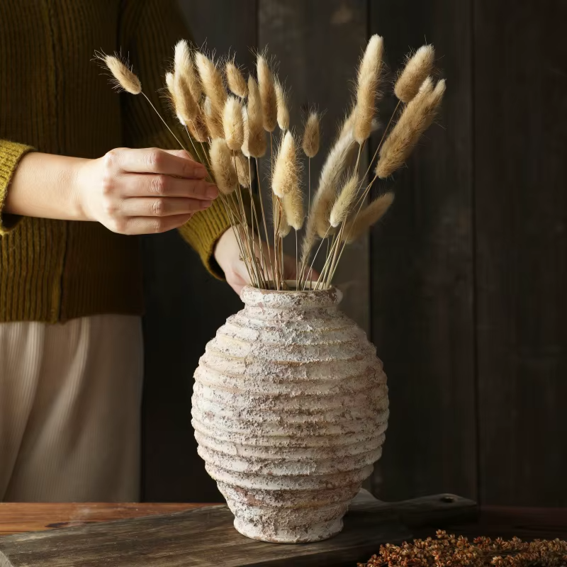 Vaso de Cerâmica Decoração Rústico Estivo Vintage Reliquia