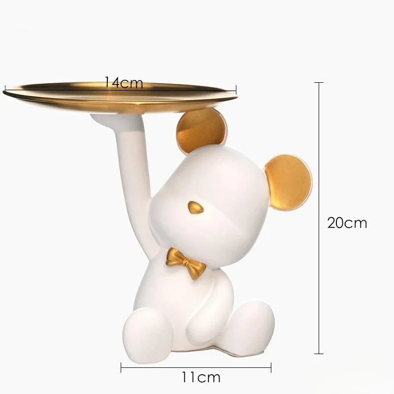 Porta Objetos Urso de Resina Decoração