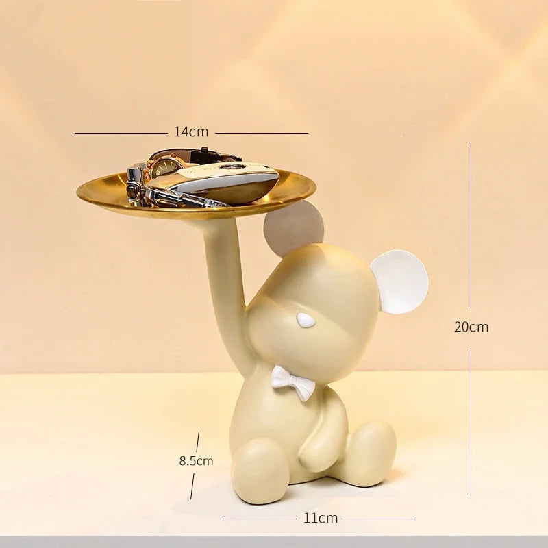 Porta Objetos Urso de Resina Decoração