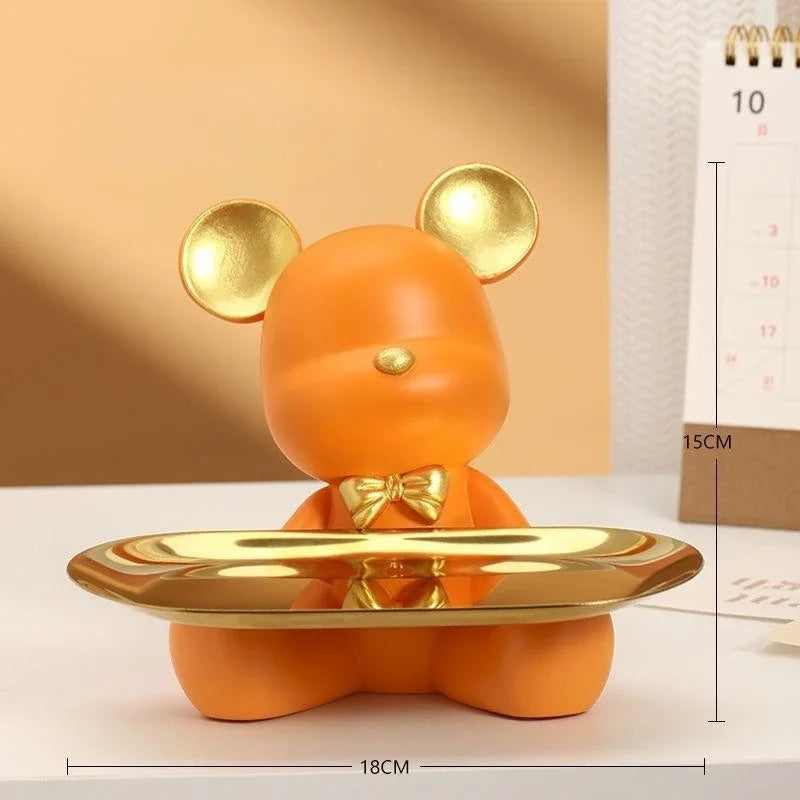 Porta Objetos Urso de Resina Decoração