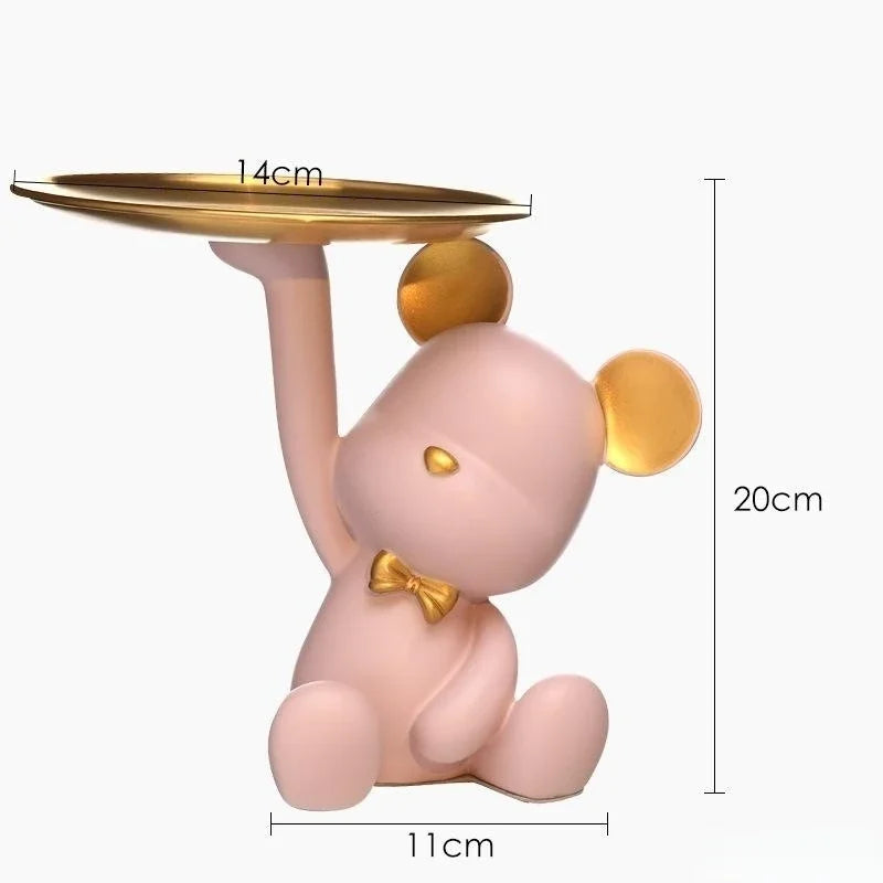 Porta Objetos Urso de Resina Decoração