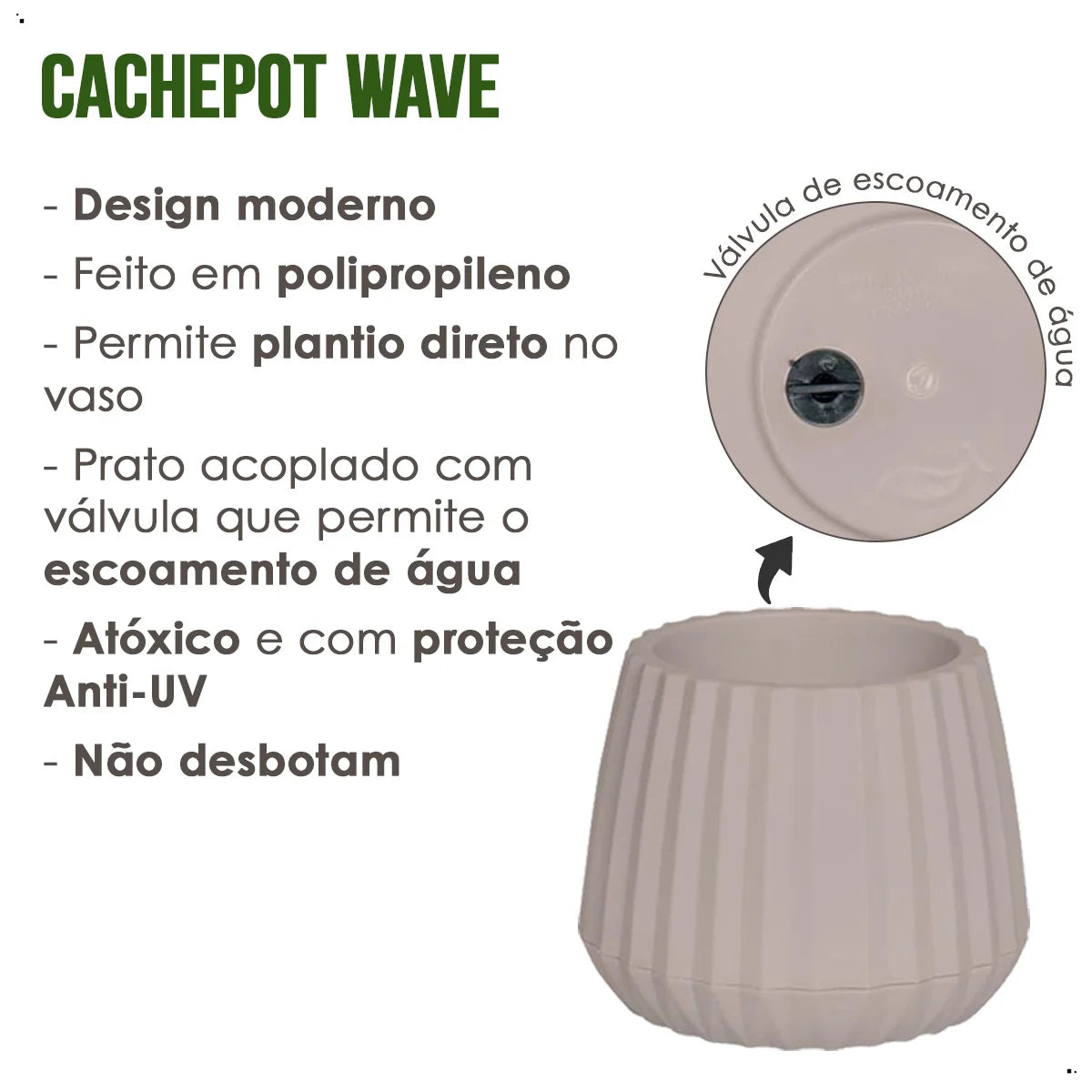 Cachepo Com Prato Imbutido