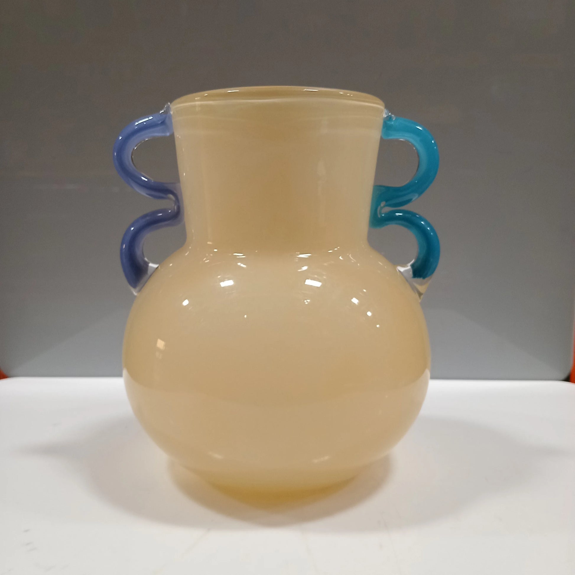 Vaso de Vidro Marfim