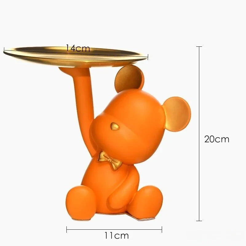 Porta Objetos Urso de Resina Decoração