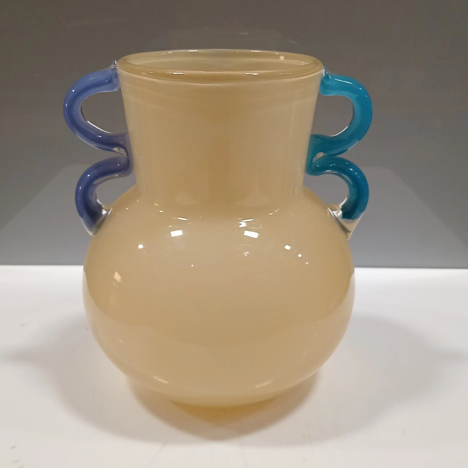 Vaso de Vidro Marfim