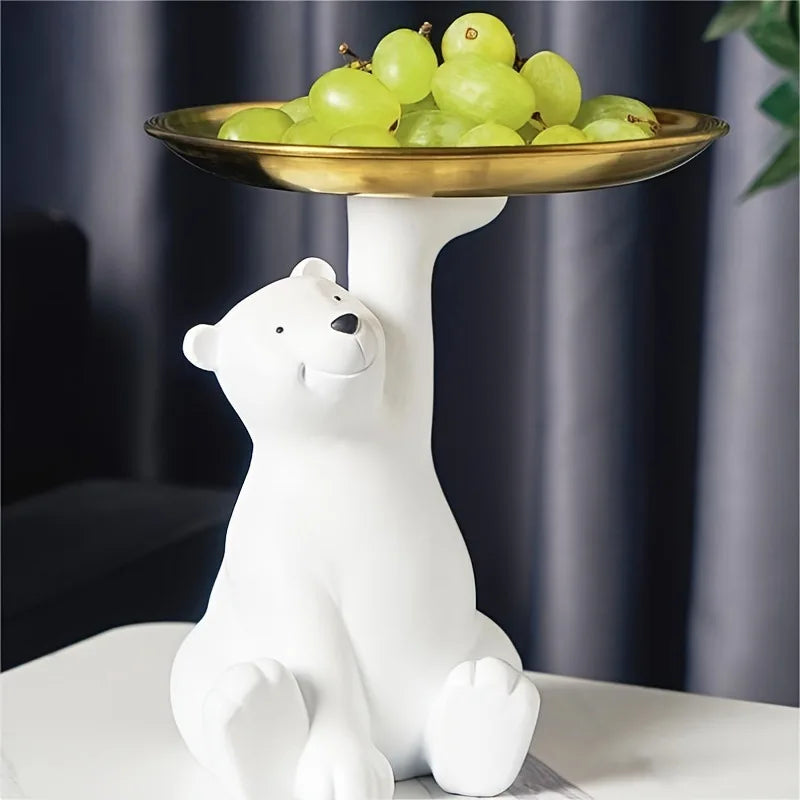 Porta Objetos orta-Chaves Urso Polar em Rsina Decoração
