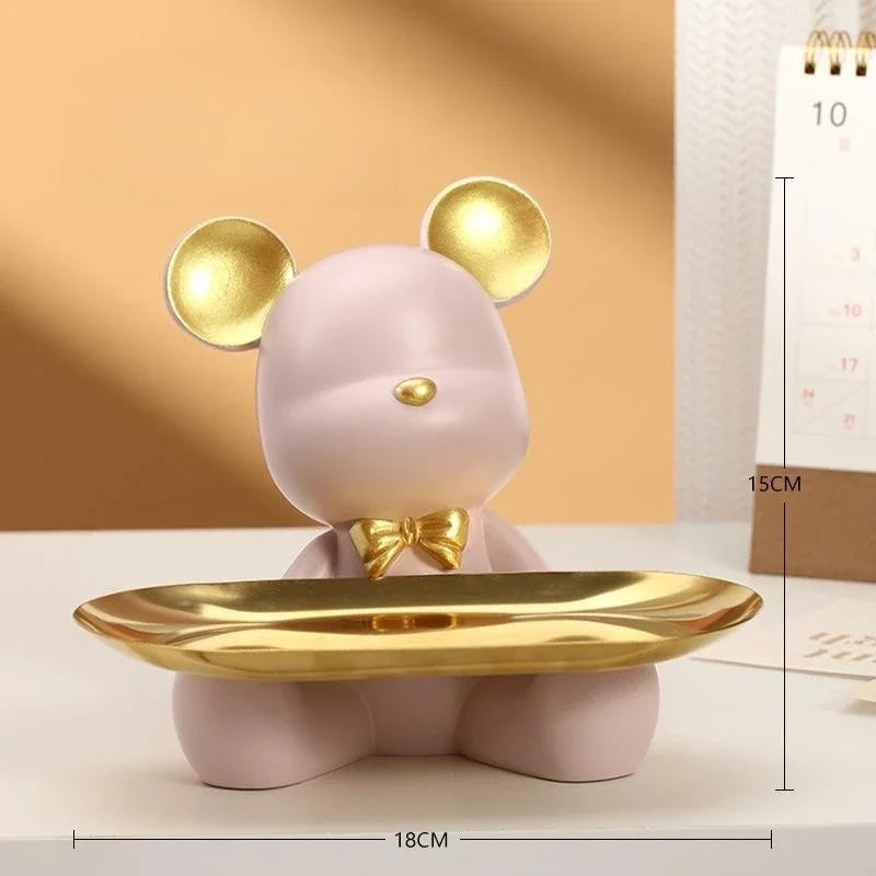 Porta Objetos Urso de Resina Decoração