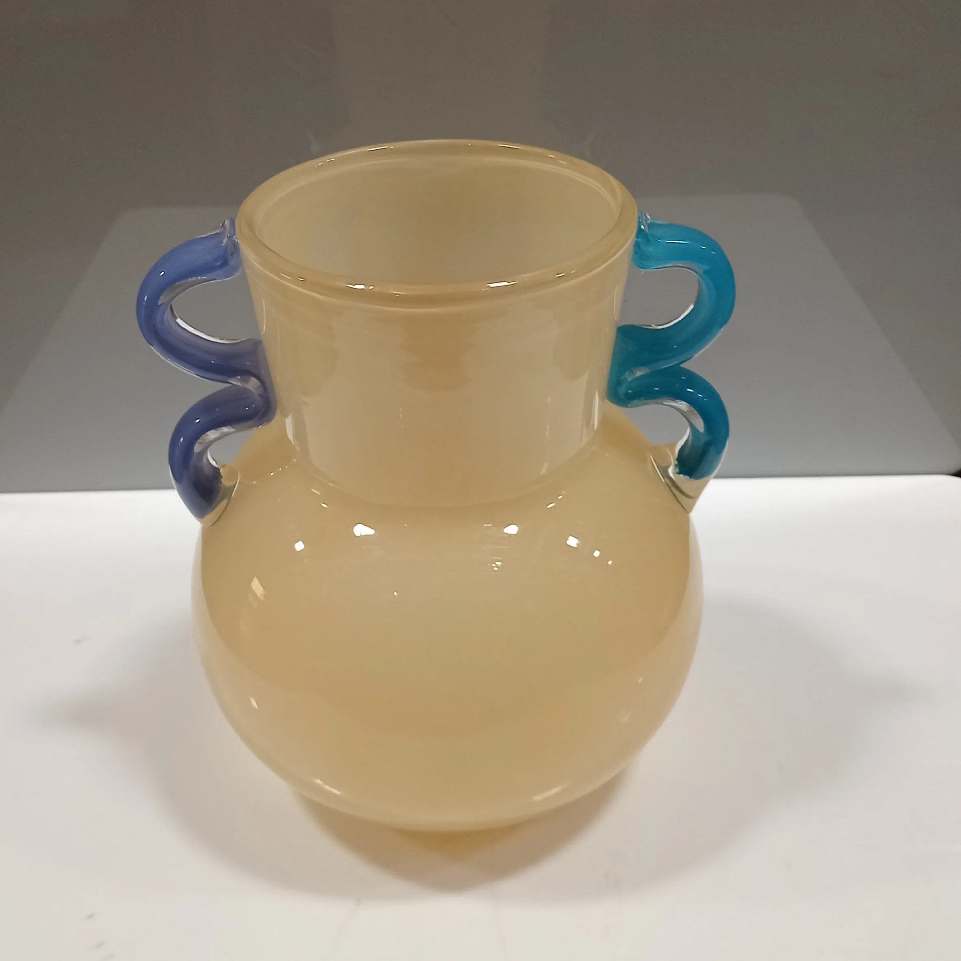 Vaso de Vidro Marfim