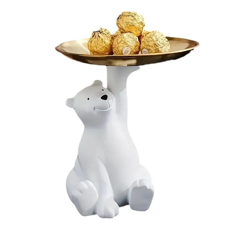 Porta Objetos orta-Chaves Urso Polar em Rsina Decoração