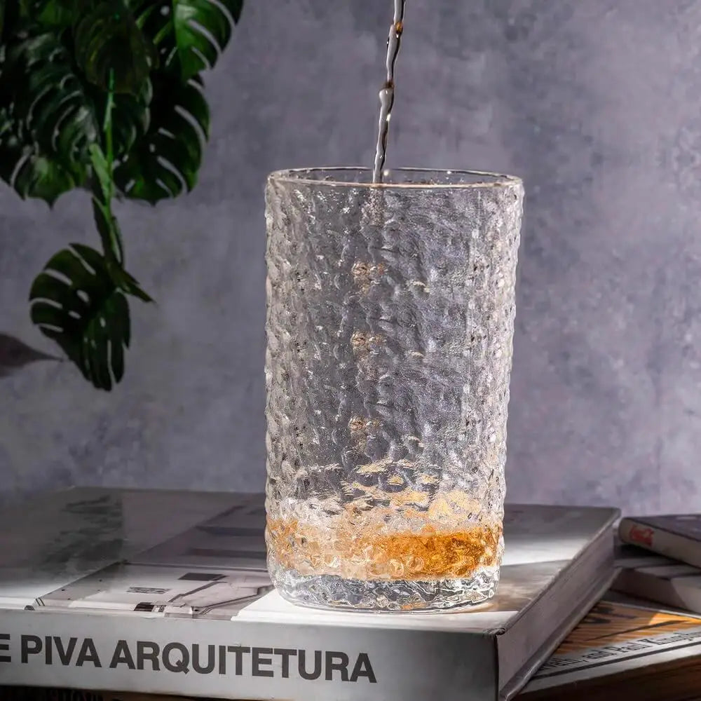 Copo De Cristal Transparente Martelado Petra 330ml 1 Peça - Lyor