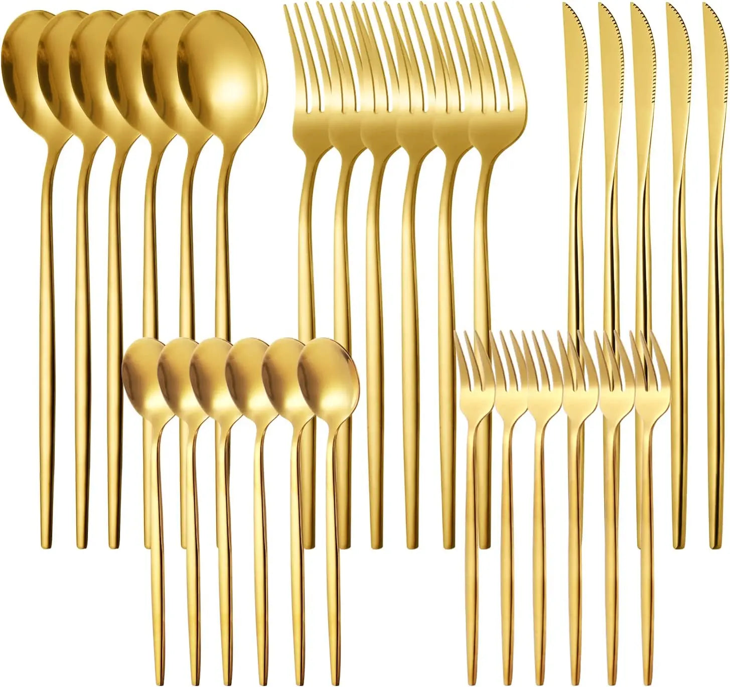 Jogo de Talheres Dourados Modus Talheres, Mesa Posta, Talheres Sofisticados, Ano Novo