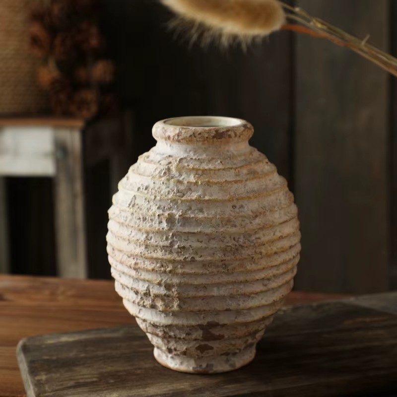 Vaso de Cerâmica Decoração Rústico Estivo Vintage Reliquia