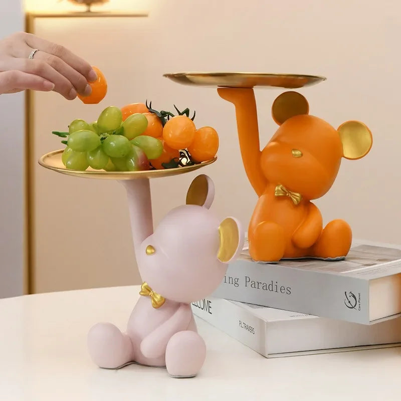 Porta Objetos Urso de Resina Decoração