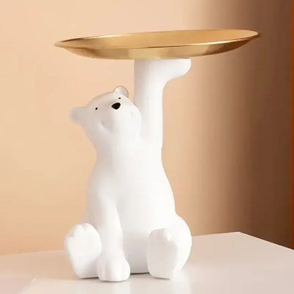 Porta Objetos orta-Chaves Urso Polar em Rsina Decoração