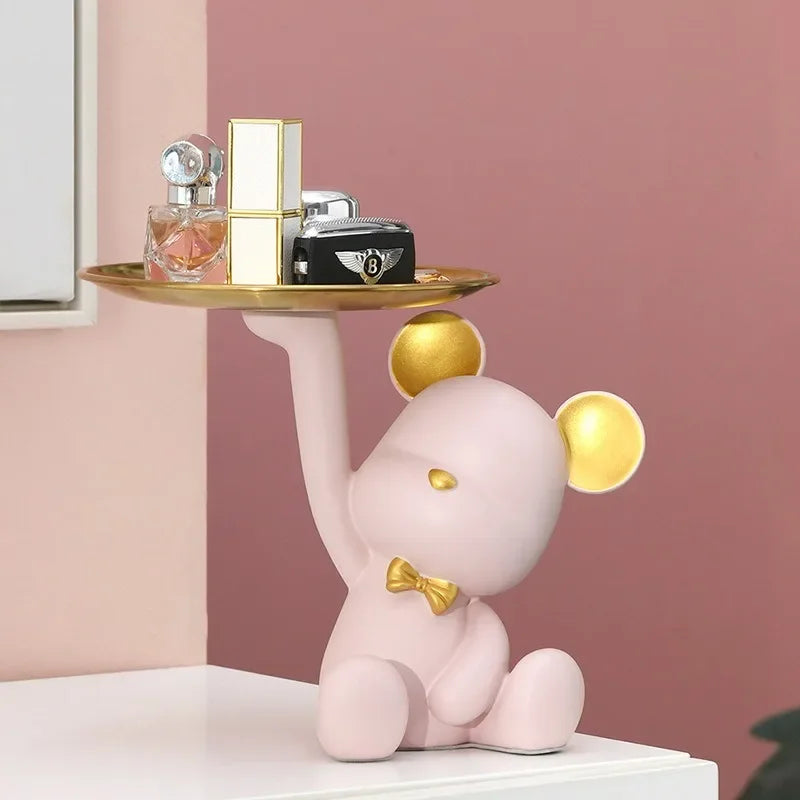 Porta Objetos Urso de Resina Decoração