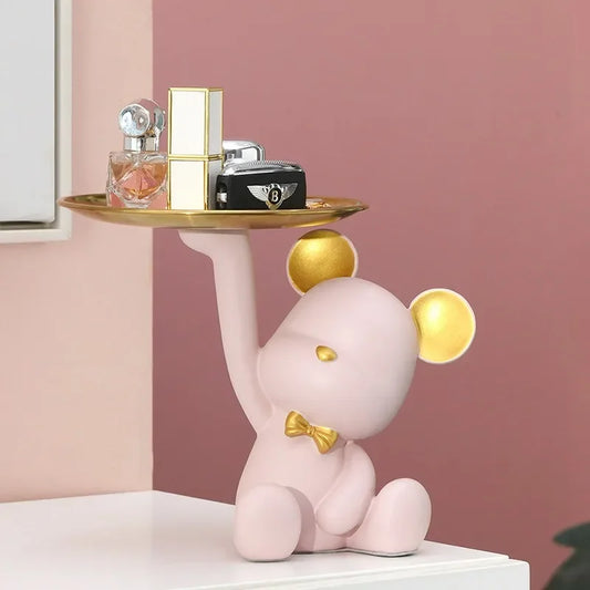 Porta Objetos Urso de Resina Decoração