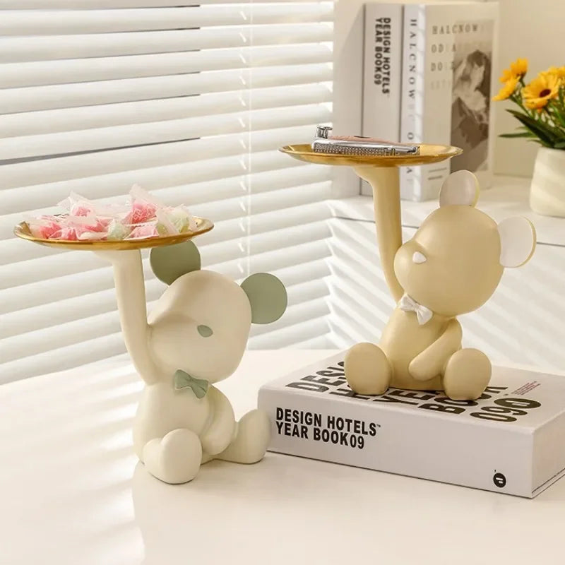 Porta Objetos Urso de Resina Decoração
