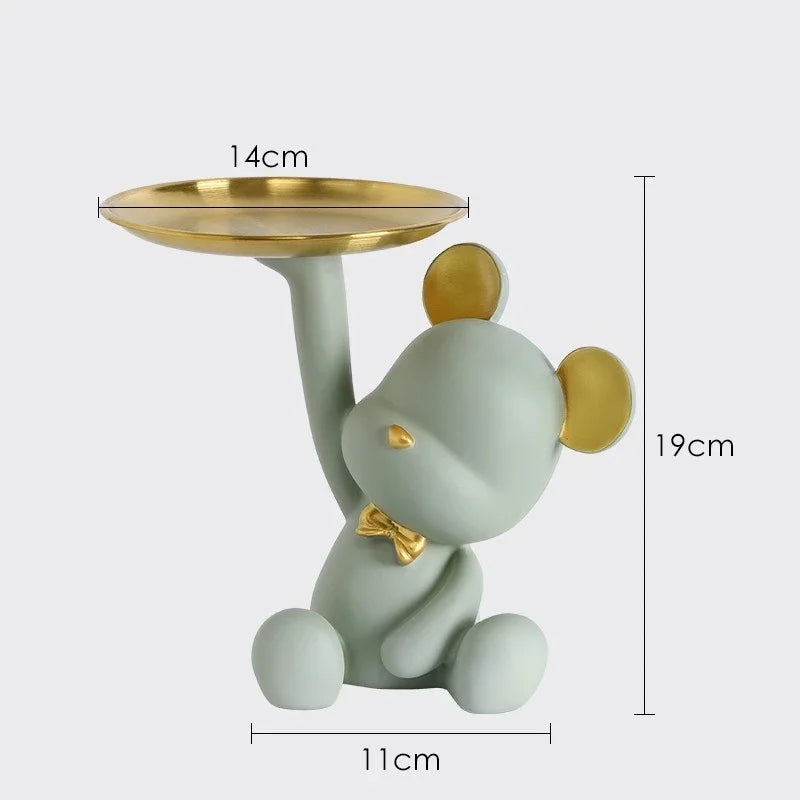 Porta Objetos Urso de Resina Decoração