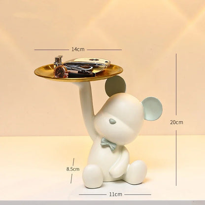 Porta Objetos Urso de Resina Decoração