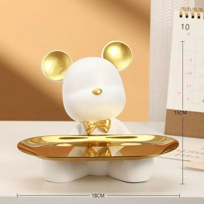 Porta Objetos Urso de Resina Decoração