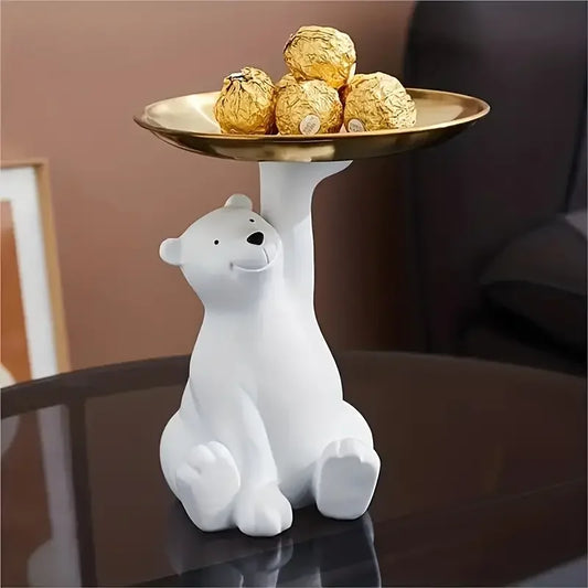 Porta Objetos orta-Chaves Urso Polar em Rsina Decoração